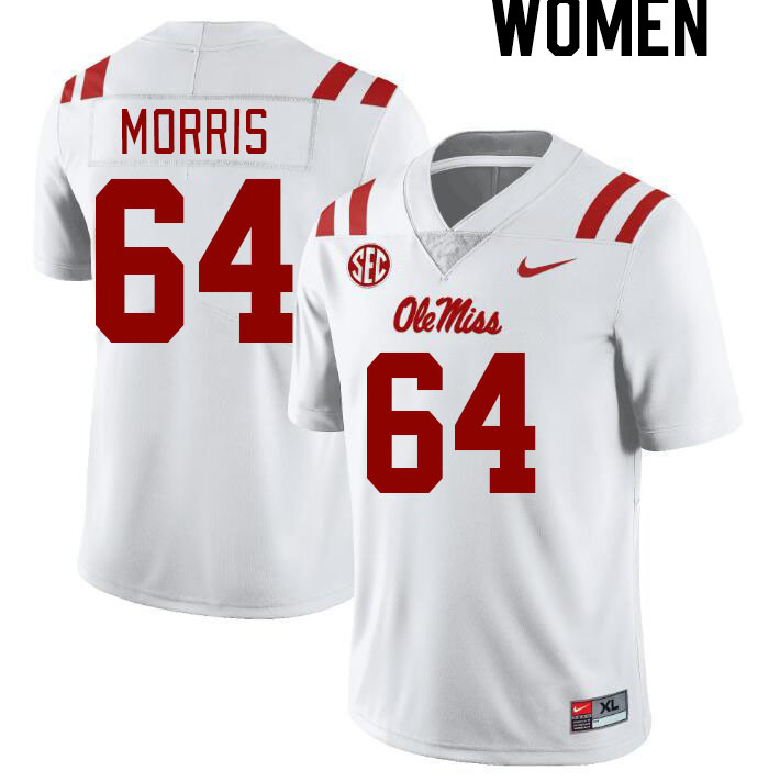 Women #64 Ethan Morris Ole Miss Rebels College Football Jerseyes Stitched Sale-White